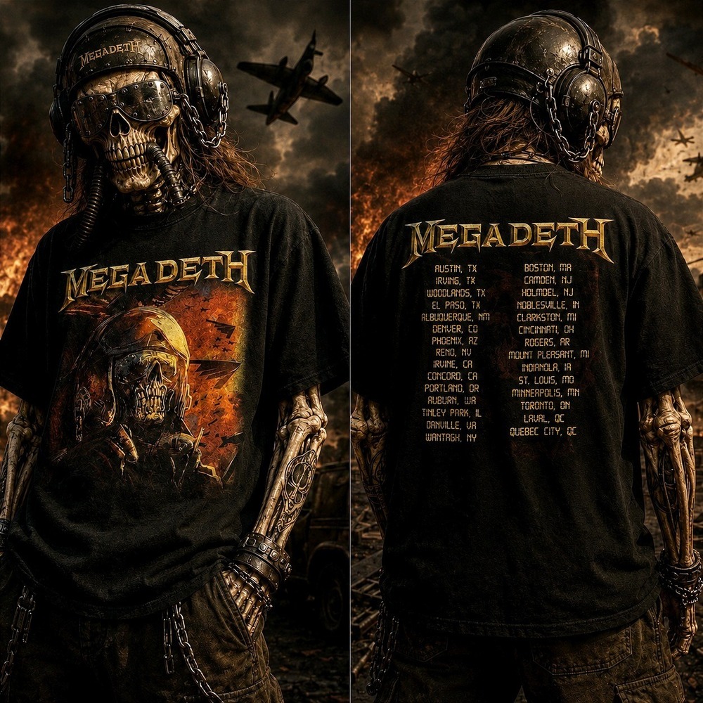 Megadeth Metal Tour Of The Year 2021 T Shirt XXL Vic Rattlehead Double Sided